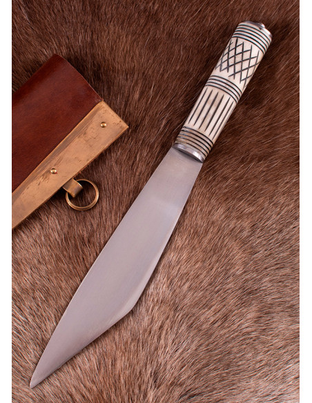 Poignard Viking Seax avec manche en os