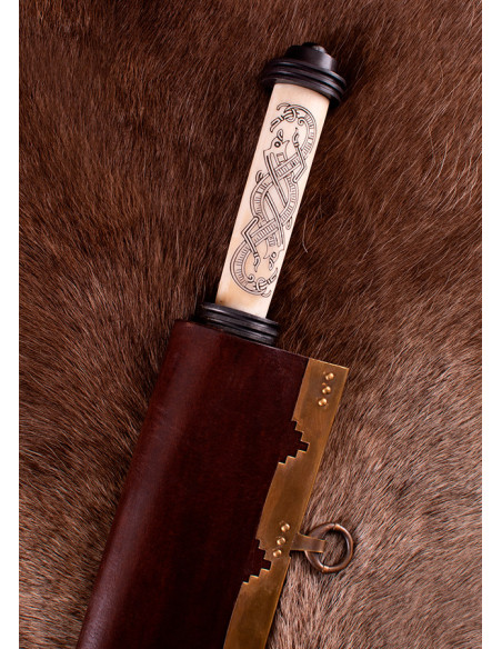 Long seax viking à garde en os, 10e...