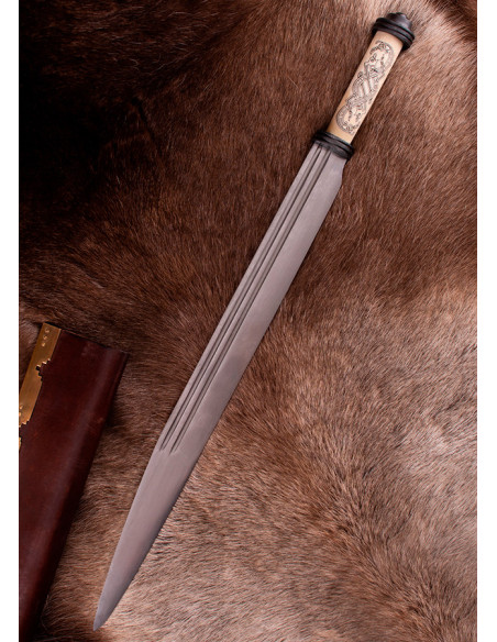 Long seax viking à garde en os, 10e...