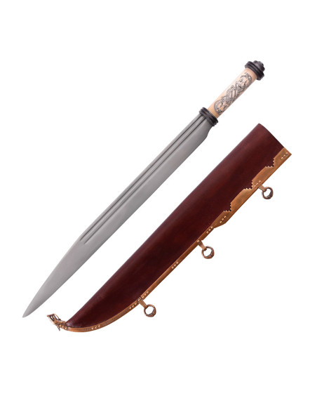 Long seax viking à garde en os, 10e...