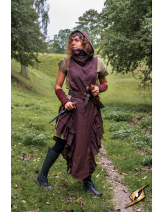 Robe médiévale femme Rebel Adelina en marron foncé