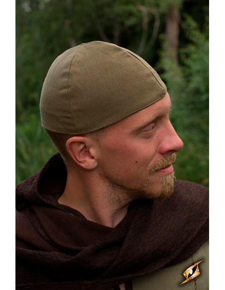 Casquette médiévale Baldur en vert olive