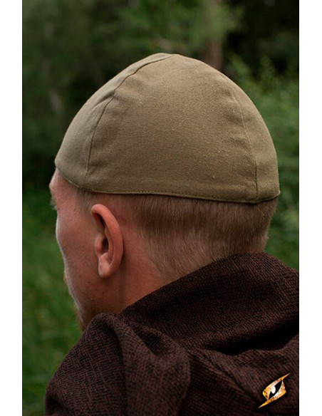 Casquette médiévale Baldur en vert olive