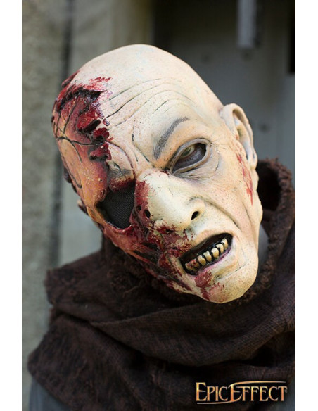 Masque de demi-tête de zombie, peint...