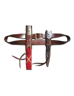 Ceinture médiévale avec porte-dague et porte-épée 2