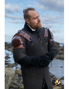 Jeu d'épaulettes de bûcheron en cuir marron