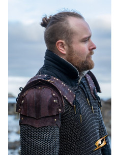 Ensemble d'épaulettes de bûcheron en cuir suédé marron