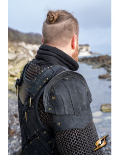 Ensemble d'épaulettes de bûcheron en cuir suédé noir