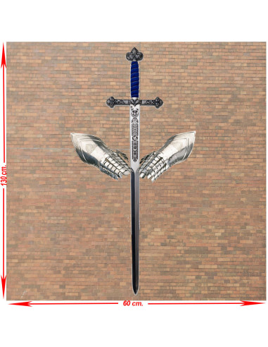Panoplie médiévale de Saint George avec gantelets et épée