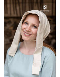Chapeau médiéval Bonnet femme Dagmar, couleur naturelle