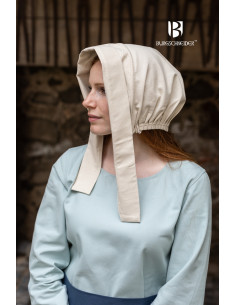 Bonnet médiéval pour femme Dagmar, couleur naturelle 2