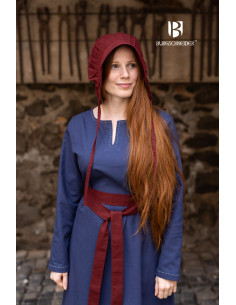 Bonnet médiéval femme Bonnet Emma, couleur Bordeaux 2