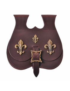 Sac banane médiévale fleur de lys pour ceinture (22x22 cm.) 2