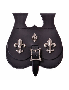 Sac banane médiévale fleur de lys pour ceinture (22x22 cm.)
