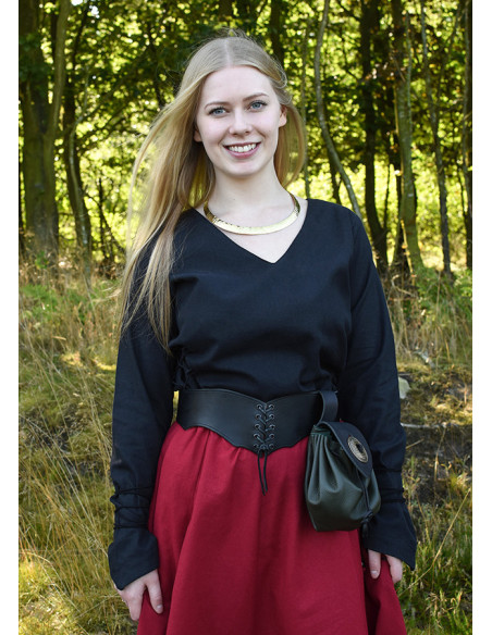 Jupe médiévale longue évasée rouge