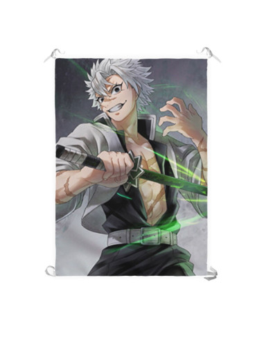 Bannière-Drapeau Demon Slayer Shinazugawa Sanemi (70x100 cms.)
 Matériel-Satin