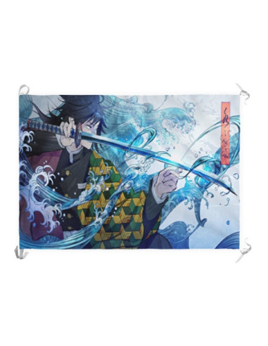 Bannière-Drapeau Demon Slayer Tomioka Giyuu (70x100 cms.)
 Matériel-Satin