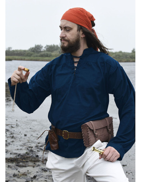 Chemise bleu pirate Ludwig en coton