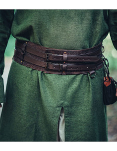 Ceinture viking robuste modèle Anike, marron foncé