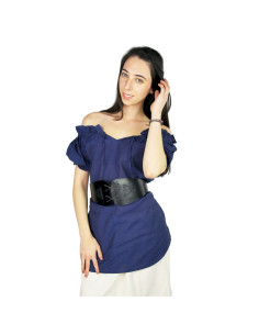 Ceinture femme celtique Alana en cuir noir