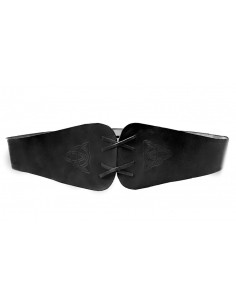Ceinture femme celtique Alana en cuir noir 2