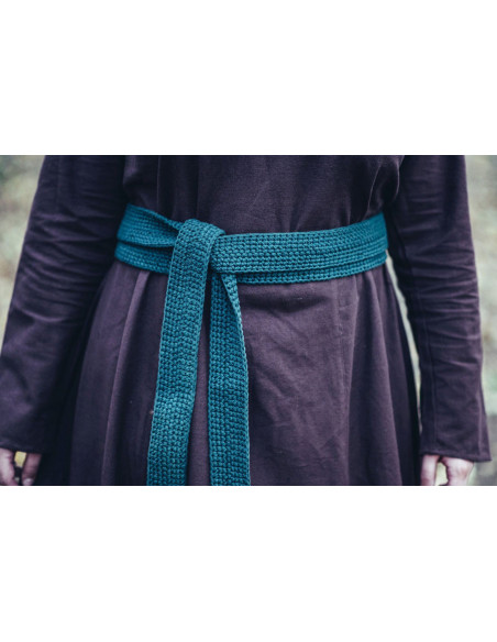 Ceinture médiévale longue en coton vert