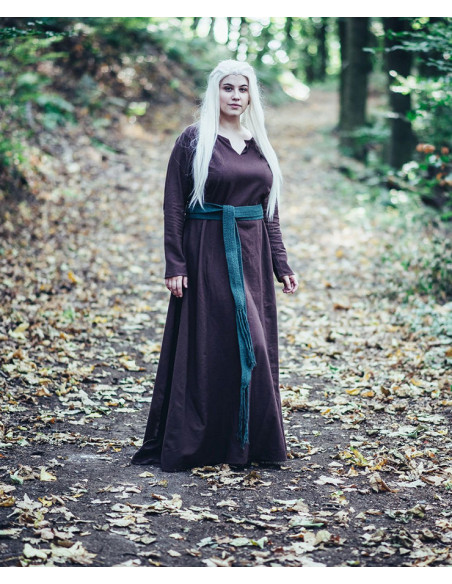 Ceinture médiévale longue en coton vert