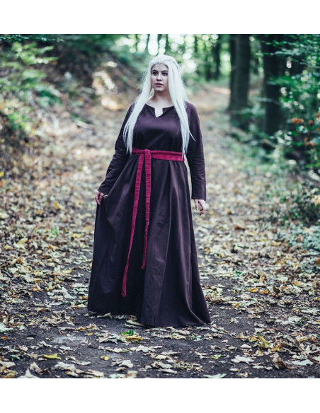 Longue ceinture médiévale en coton rouge