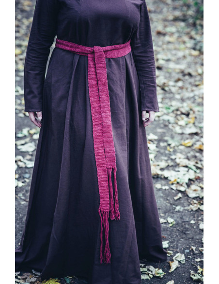 Longue ceinture médiévale en coton rouge