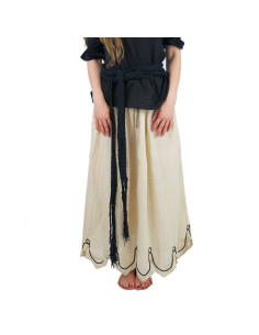 Longue ceinture médiévale en coton noir