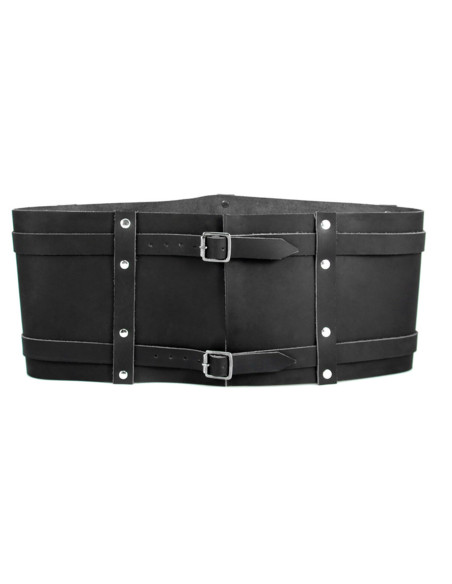 Ceinture viking large Joon, cuir noir