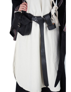 Ceinture en cuir avec motif celtique, couleur noire