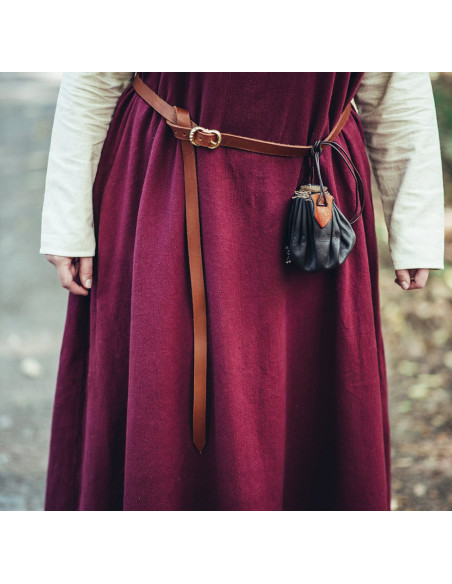 Ceinture médiévale étroite en cuir,...