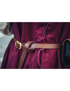 Ceinture médiévale étroite en cuir, marron 2