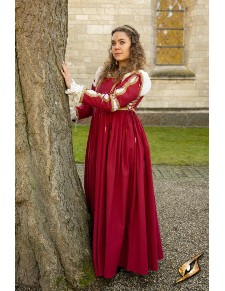 Robe Médiévale Lucrecia Empereur Rouge