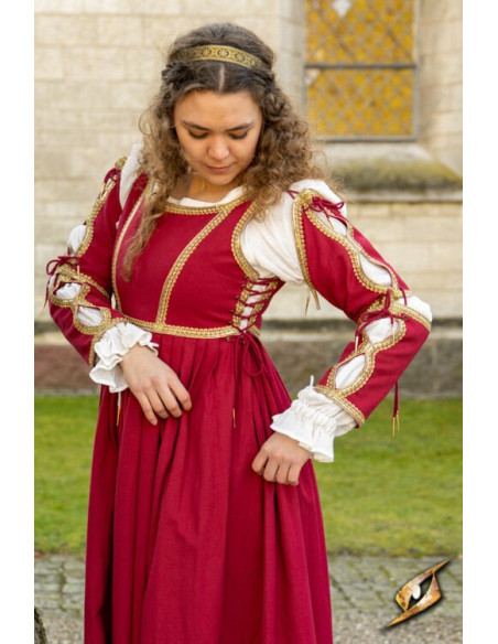 Robe Médiévale Lucrecia Empereur Rouge