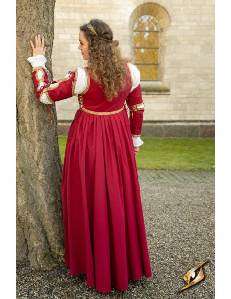 Robe Médiévale Lucrecia Empereur Rouge