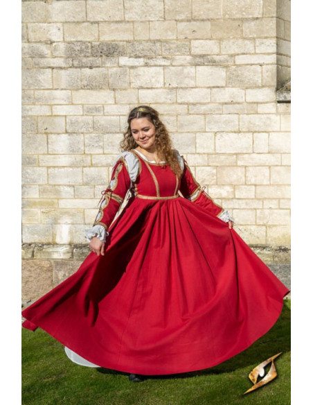 Robe Médiévale Lucrecia Empereur Rouge