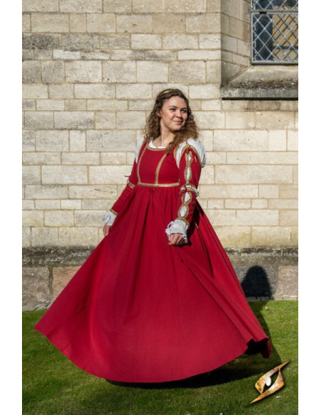 Robe Médiévale Lucrecia Empereur Rouge