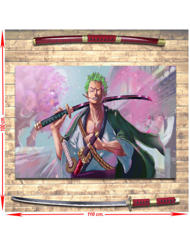 Panoplie composée du Katana Zoro de One Piece + Banner