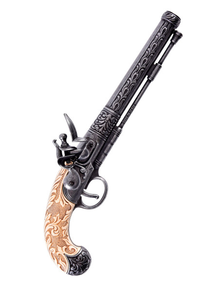 Pistolet Belge, Liège, silex, fin...