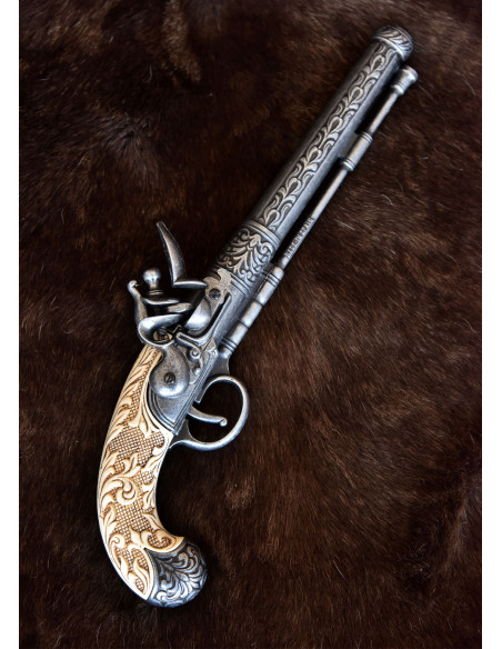 Pistolet Belge, Liège, silex, fin...