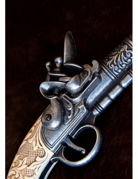 Pistolet Belge, Liège, silex, fin...