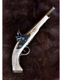 Pistolet à silex anglais, Hadley, couleur ivoire, année 1760 2