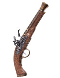Série de 2 pistolets de duel Espingoles en laiton, XVIIIe siècle