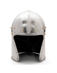 Casque médiéval de type Barbuta sans visière, XVe siècle