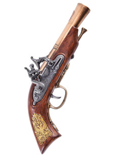Pistolet à silex allemand S. XVII, finition laiton