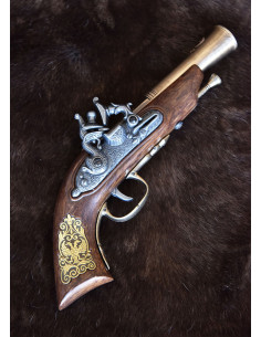Pistolet à silex allemand S. XVII, finition laiton 2