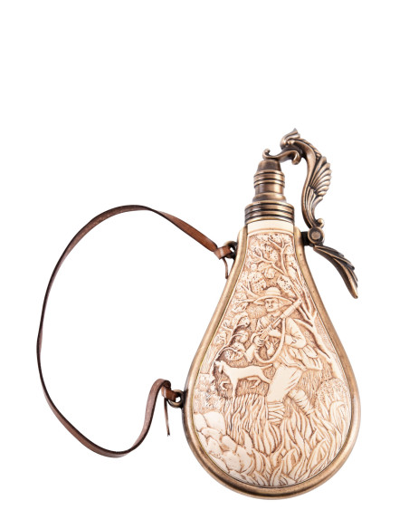 Boîte à poudre en ivoire pour armes à...