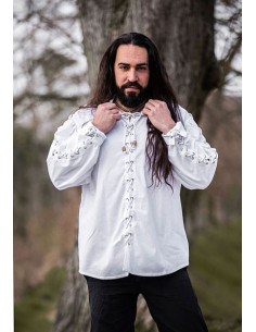 Chemise médiévale à nouer modèle Gustavo, couleur blanche 2